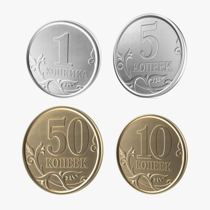 Russian Kopek Coins Collection 2 3D