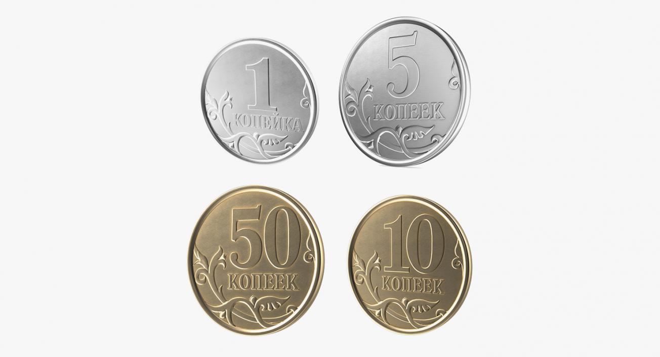 Russian Kopek Coins Collection 2 3D