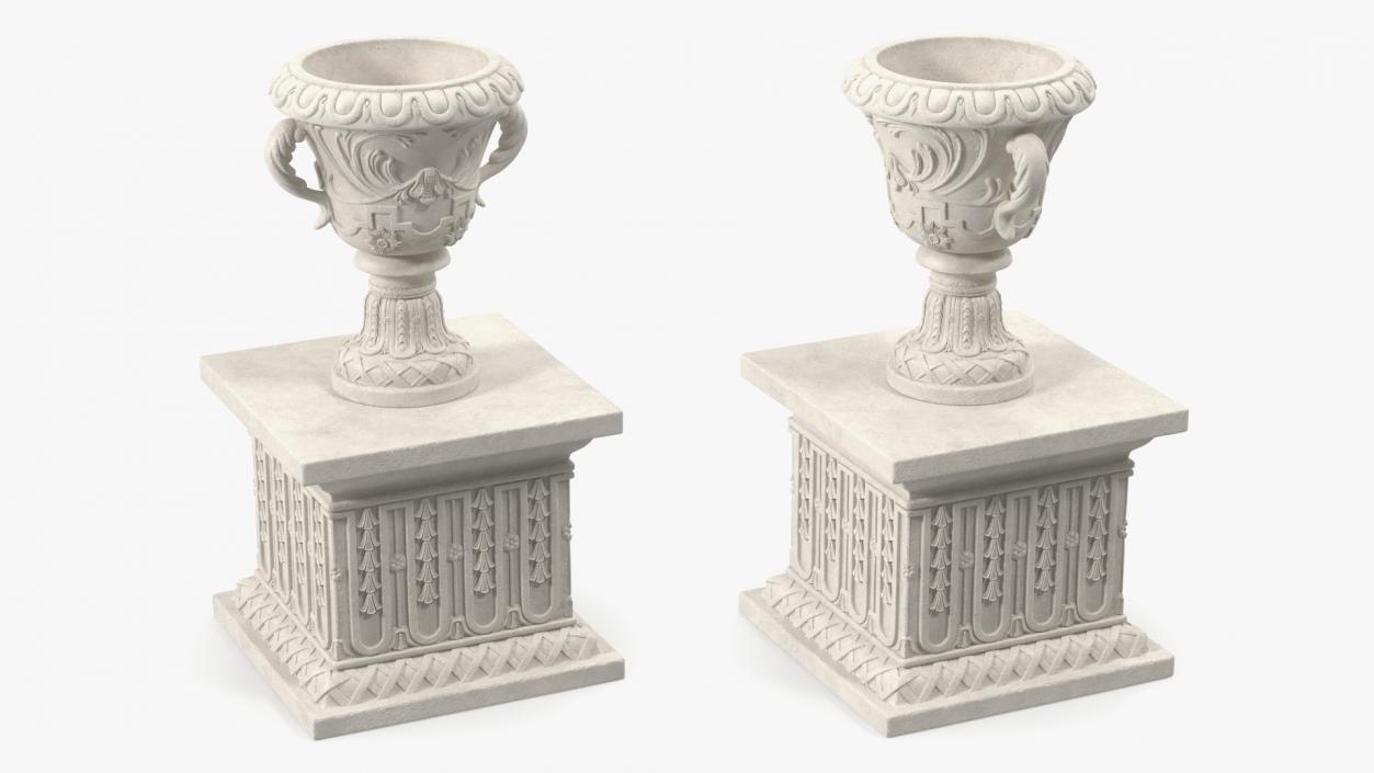 3D model Provence Planter Urn On Plinth