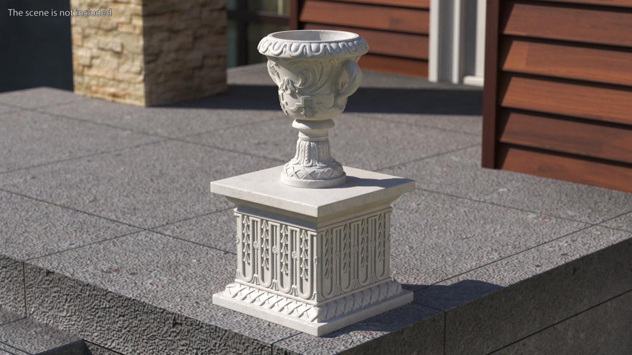 3D model Provence Planter Urn On Plinth