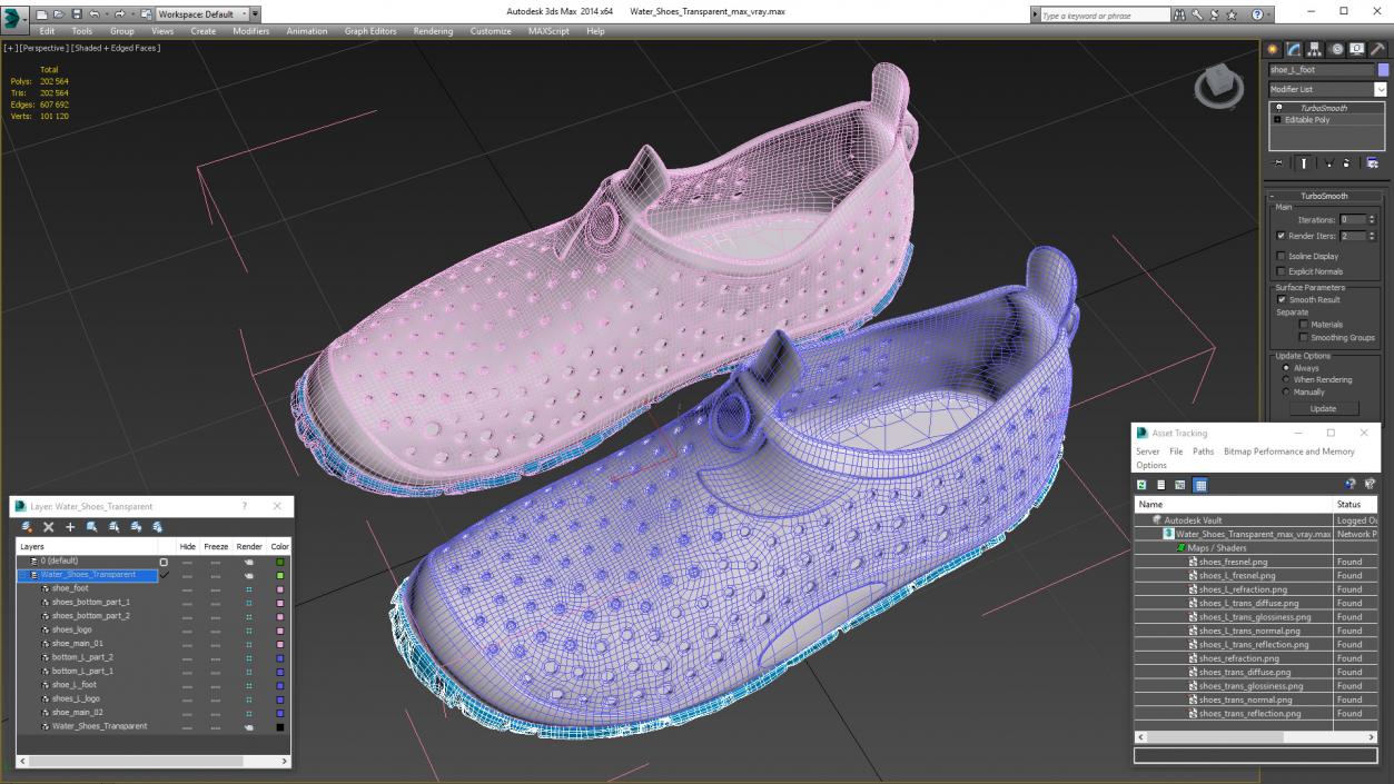 3D Water Shoes Transparent model