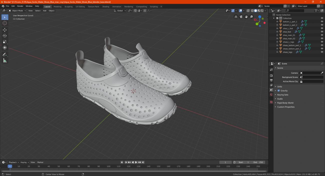 3D Water Shoes Transparent model