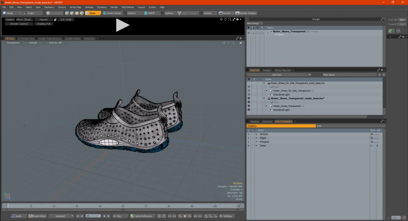 3D Water Shoes Transparent model