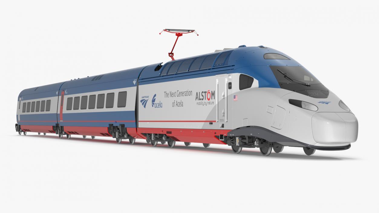 3D Train Amtrak Alstom Avelia Liberty Rigged