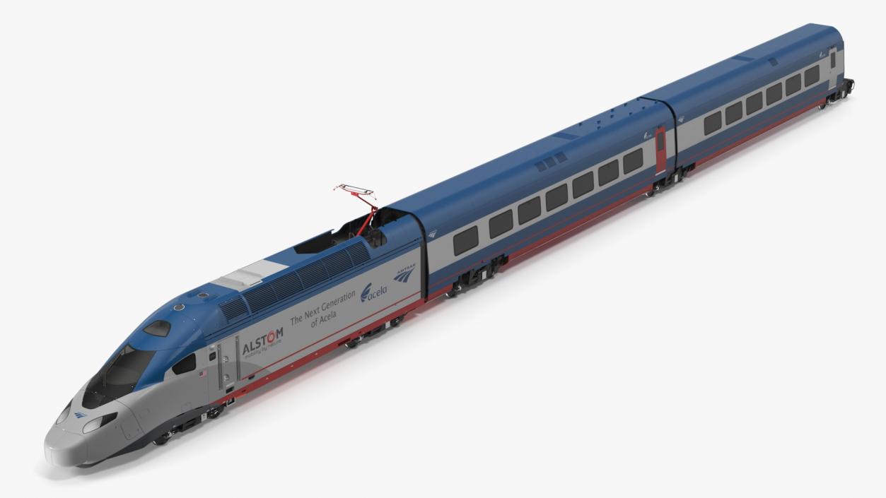 3D Train Amtrak Alstom Avelia Liberty Rigged