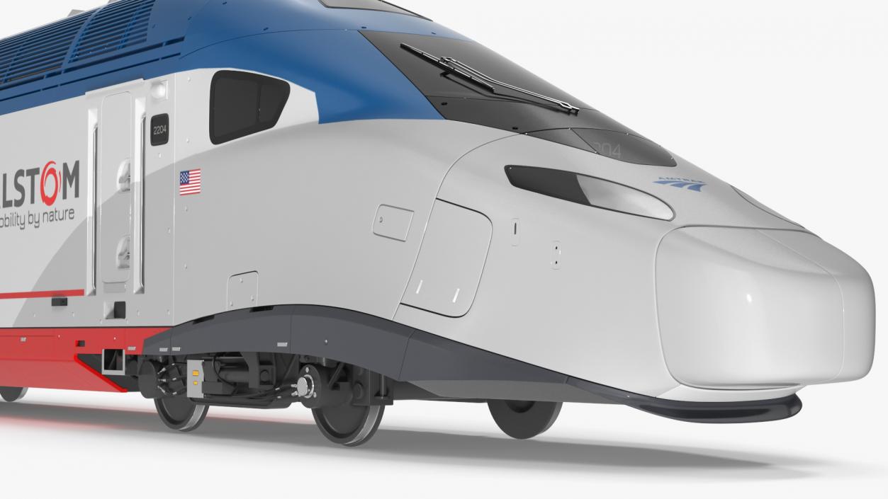 3D Train Amtrak Alstom Avelia Liberty Rigged