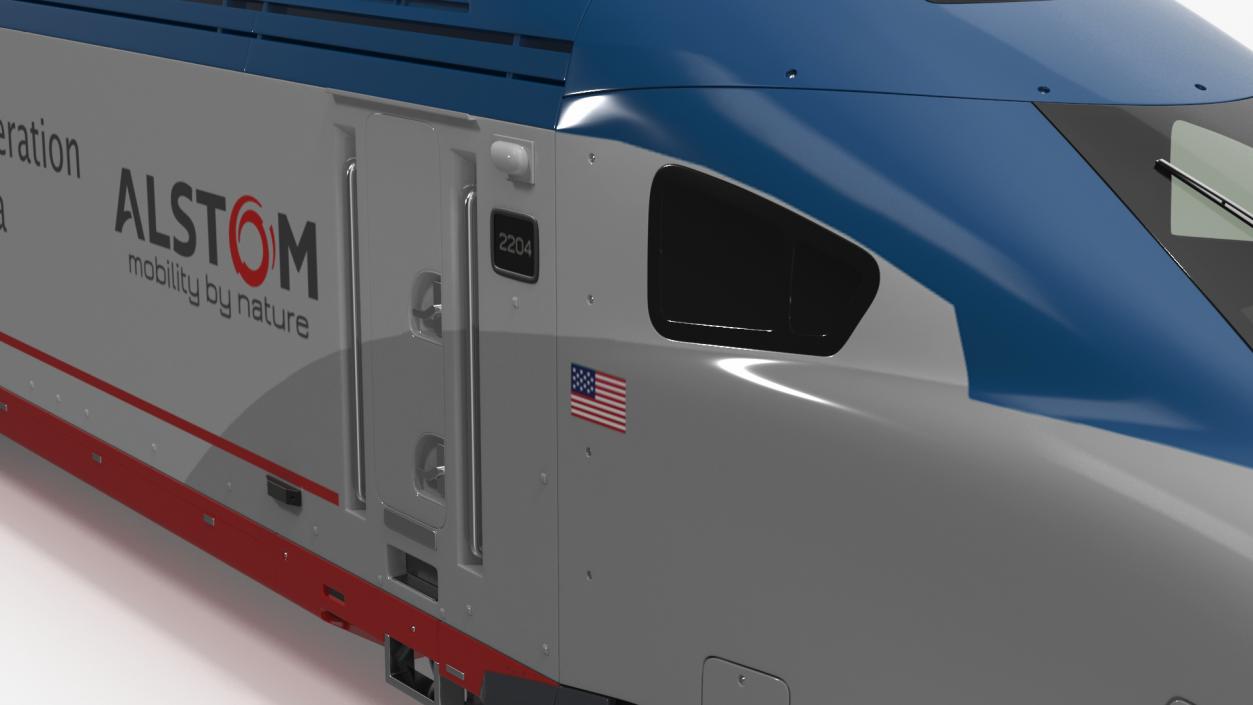 3D Train Amtrak Alstom Avelia Liberty Rigged