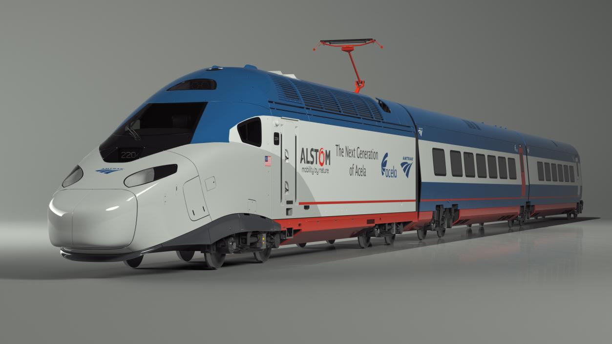 3D Train Amtrak Alstom Avelia Liberty Rigged