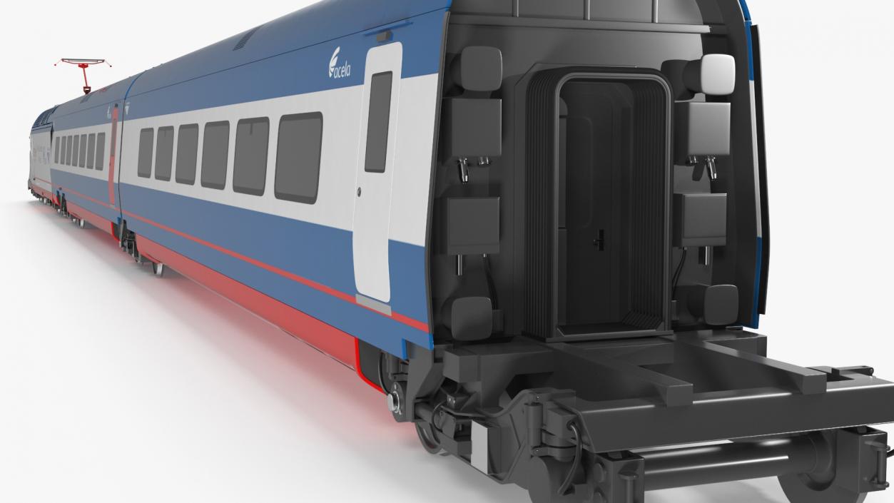 3D Train Amtrak Alstom Avelia Liberty Rigged