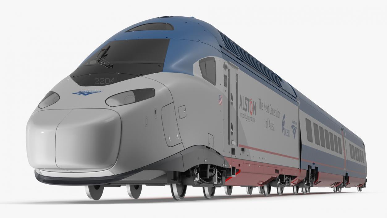 3D Train Amtrak Alstom Avelia Liberty Rigged