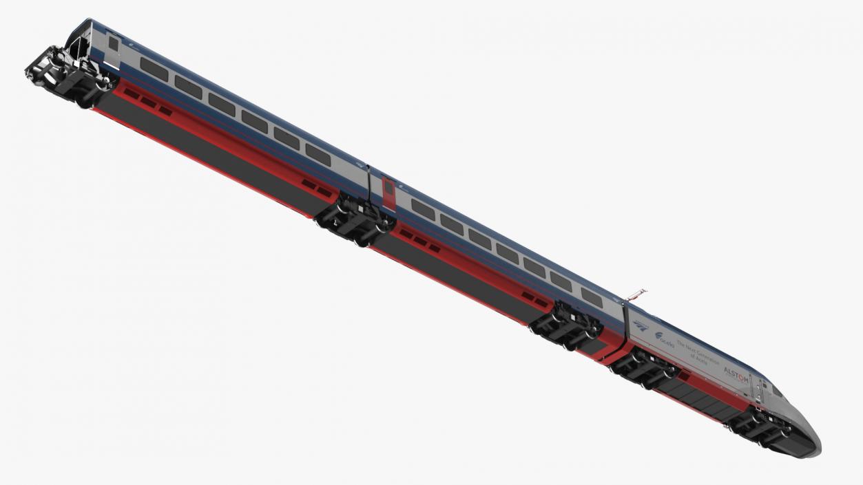 3D Train Amtrak Alstom Avelia Liberty Rigged