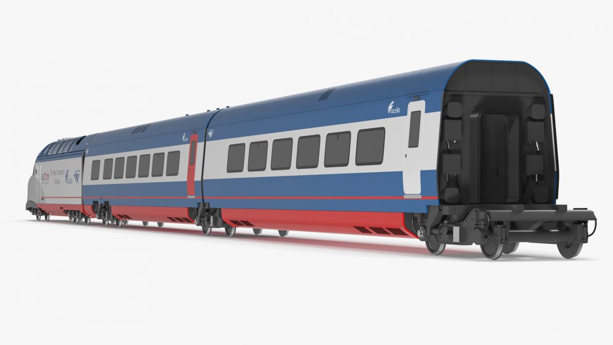 3D Train Amtrak Alstom Avelia Liberty Rigged