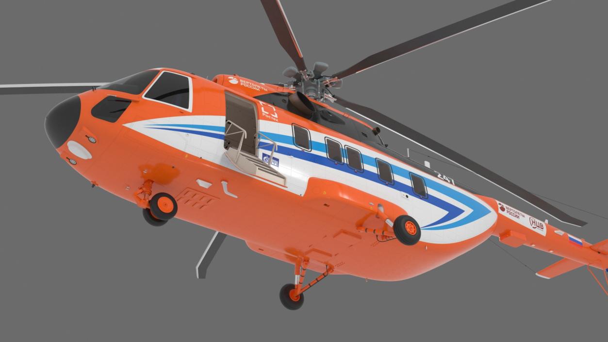 3D Russian Helicopter Gazprom MI-171 A3 Rigged model