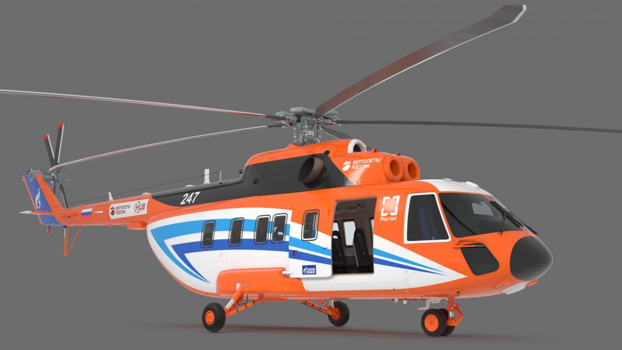 3D Russian Helicopter Gazprom MI-171 A3 Rigged model