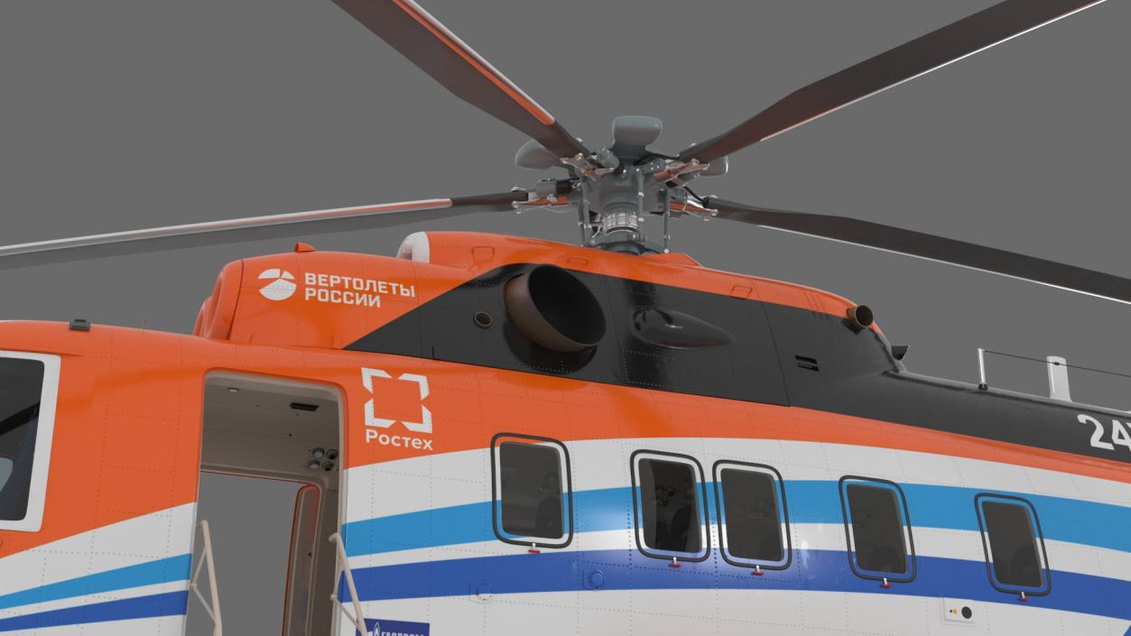 3D Russian Helicopter Gazprom MI-171 A3 Rigged model