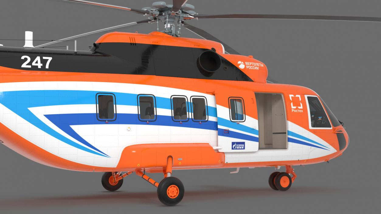 3D Russian Helicopter Gazprom MI-171 A3 Rigged model