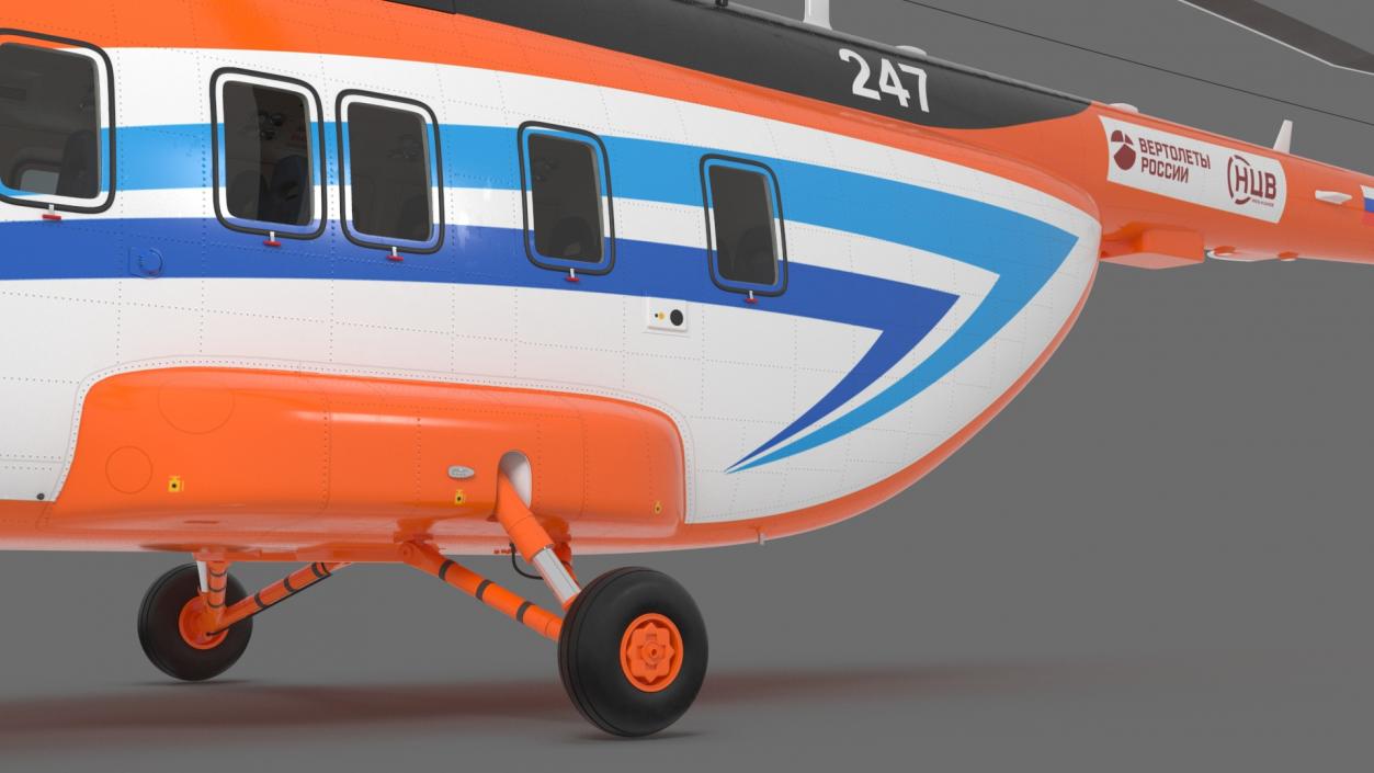 3D Russian Helicopter Gazprom MI-171 A3 Rigged model