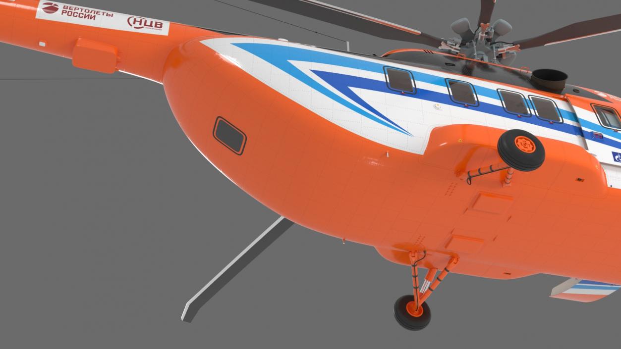 3D Russian Helicopter Gazprom MI-171 A3 Rigged model