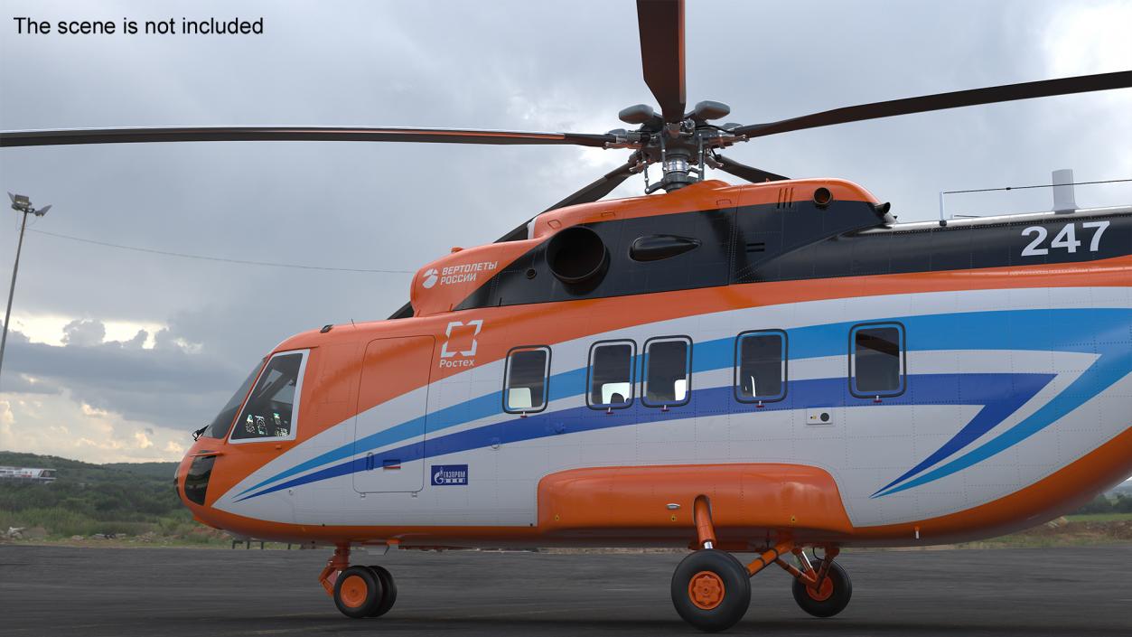 3D Russian Helicopter Gazprom MI-171 A3 Rigged model