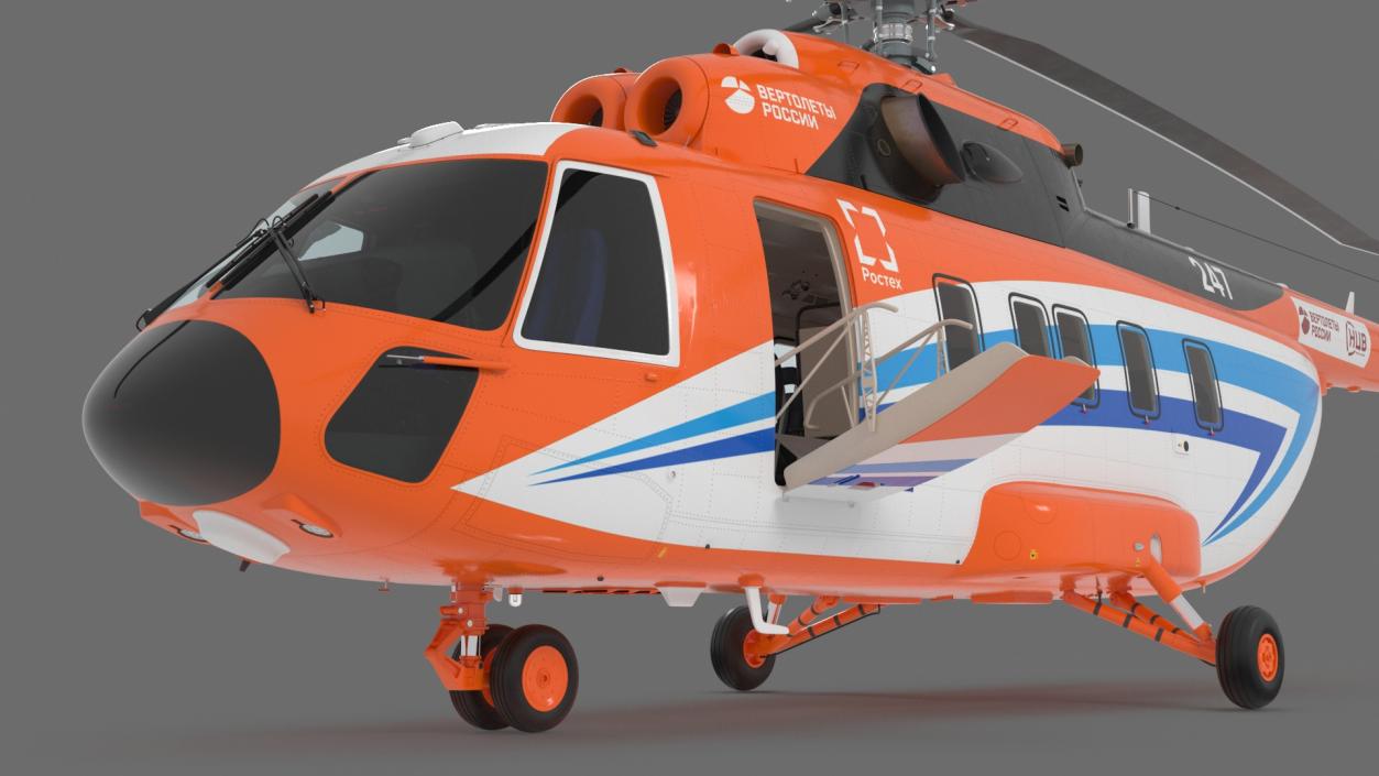 3D Russian Helicopter Gazprom MI-171 A3 Rigged model