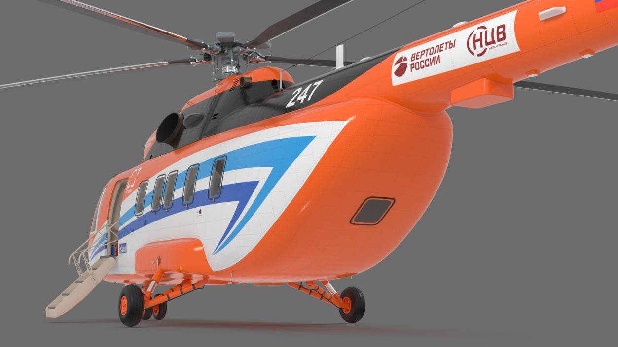 3D Russian Helicopter Gazprom MI-171 A3 Rigged model