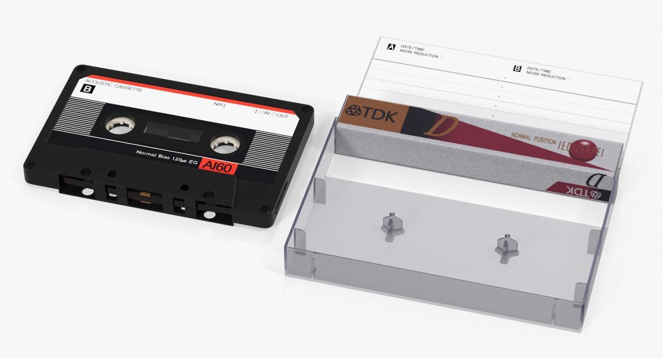 3D Audio Cassette Tape with Box model