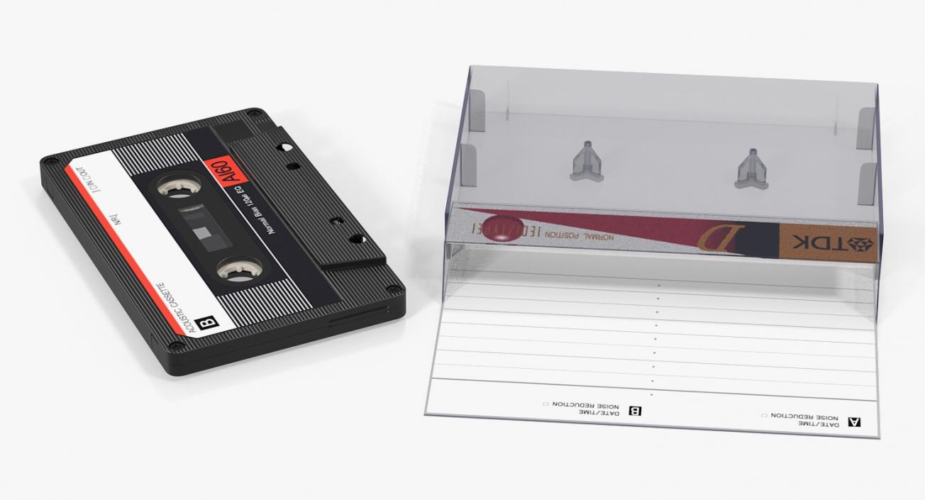 3D Audio Cassette Tape with Box model