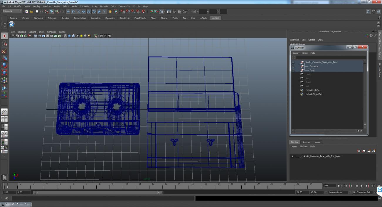 3D Audio Cassette Tape with Box model