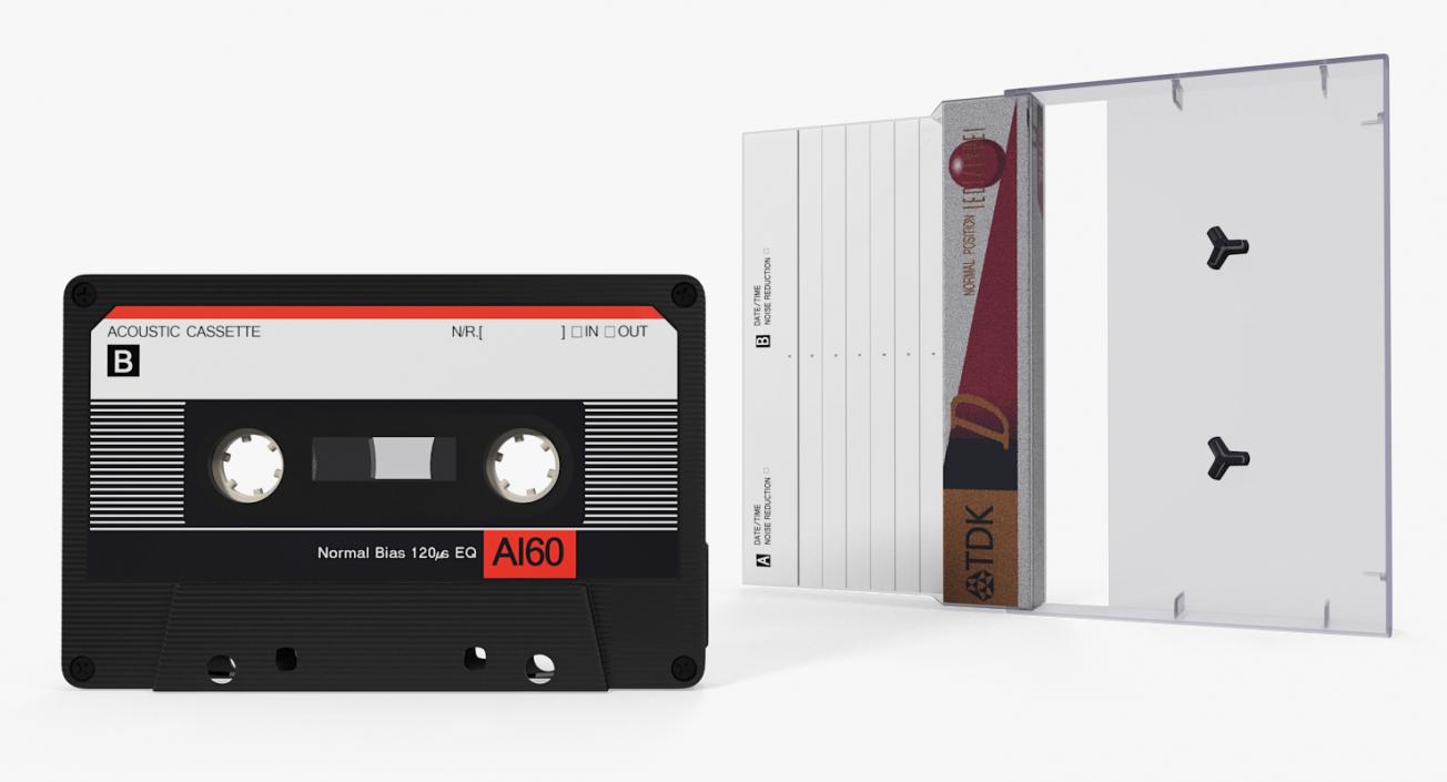 3D Audio Cassette Tape with Box model