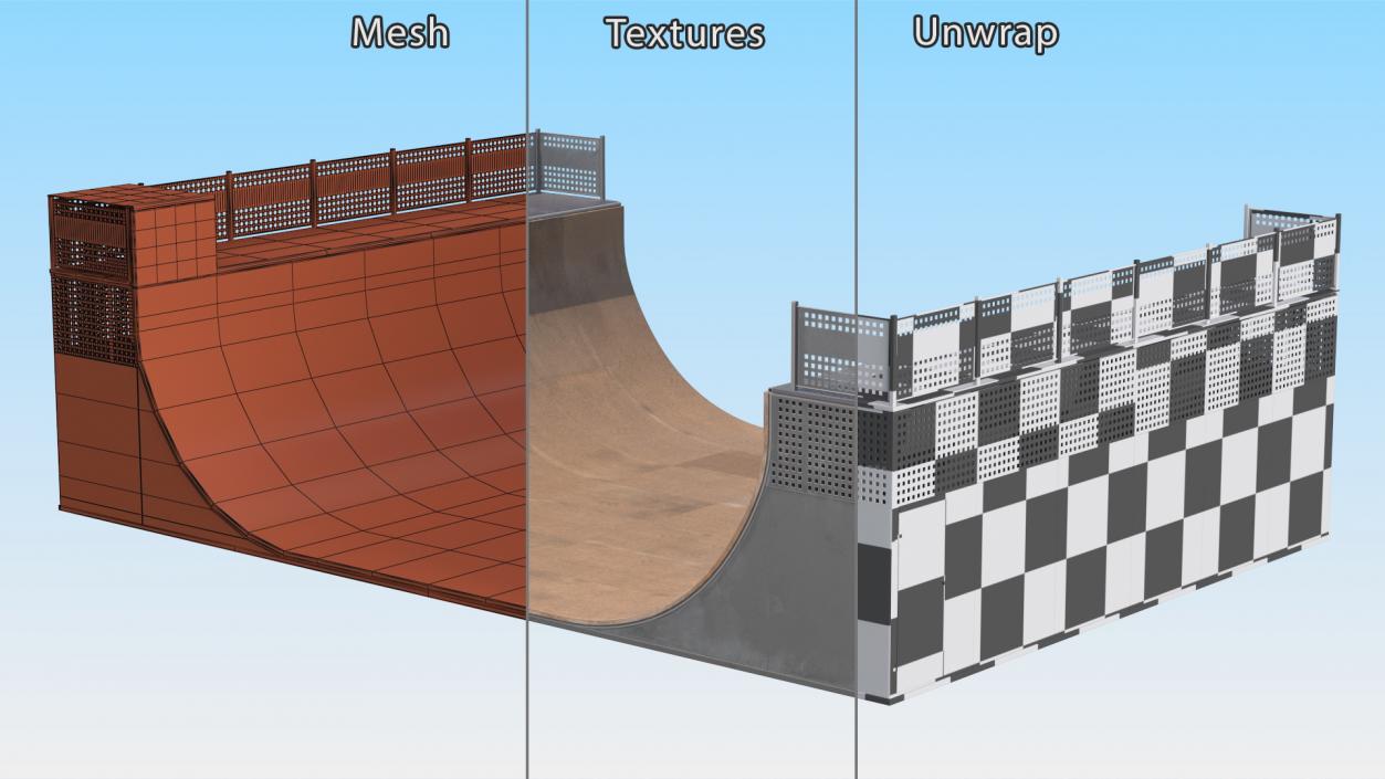 3D model Half Pipe Skate Ramp