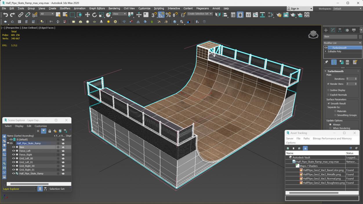 3D model Half Pipe Skate Ramp