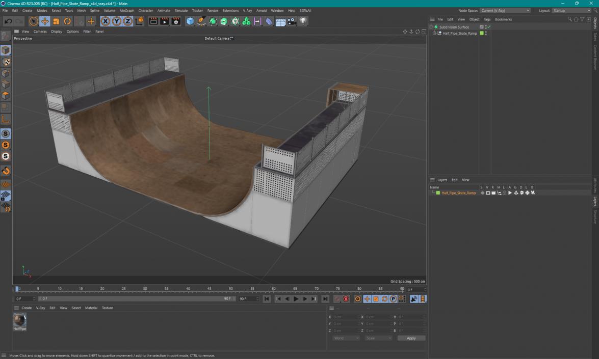 3D model Half Pipe Skate Ramp