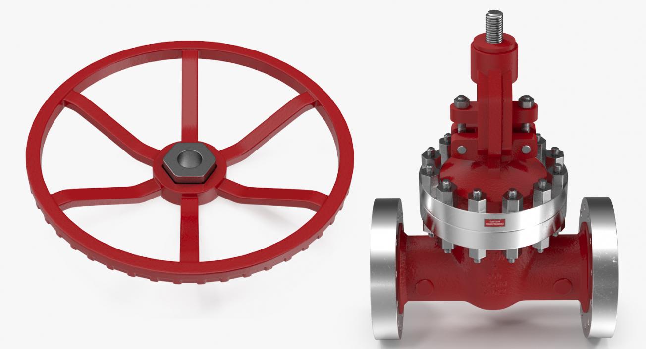 3D Wedge Gate Valve