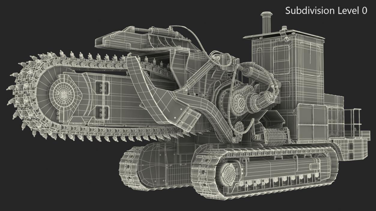 3D model Chainsaw Trencher Orange New Rigged