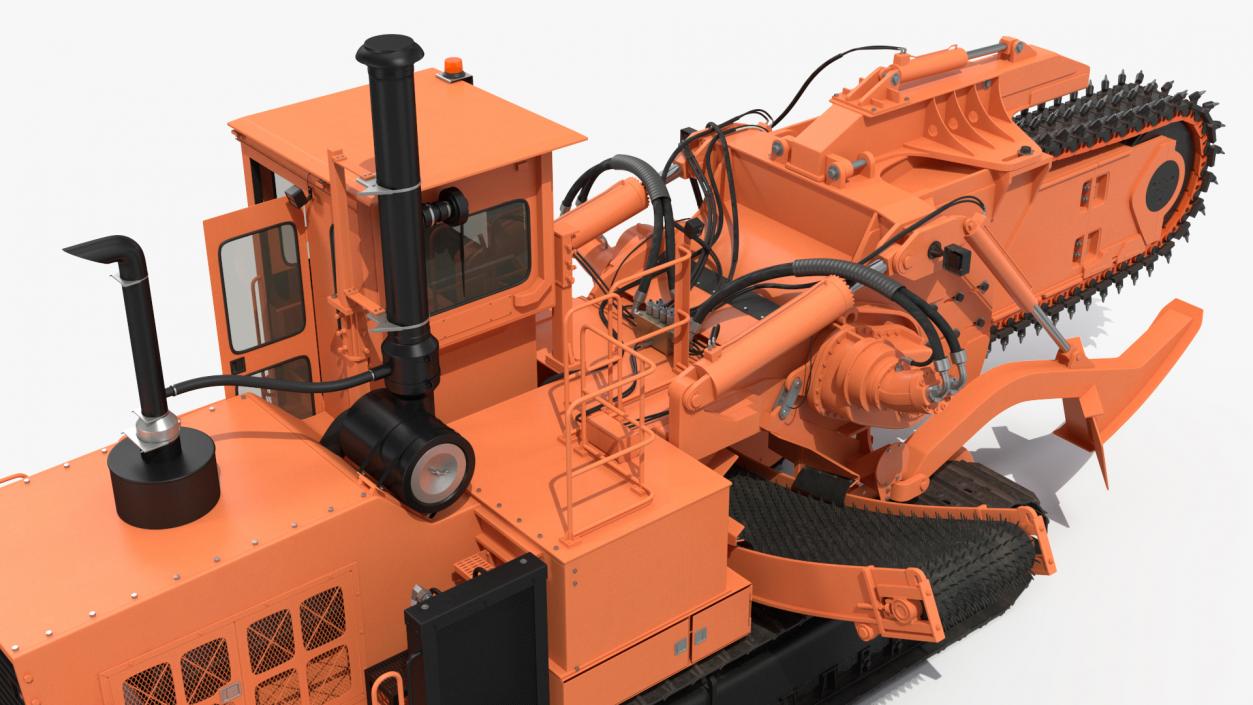 3D model Chainsaw Trencher Orange New Rigged