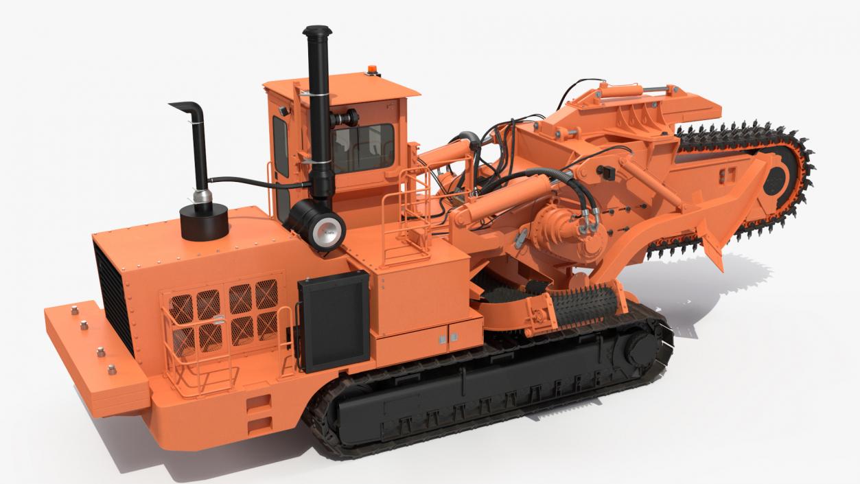 3D model Chainsaw Trencher Orange New Rigged