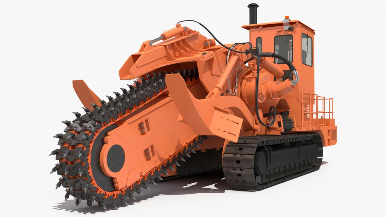 3D model Chainsaw Trencher Orange New Rigged