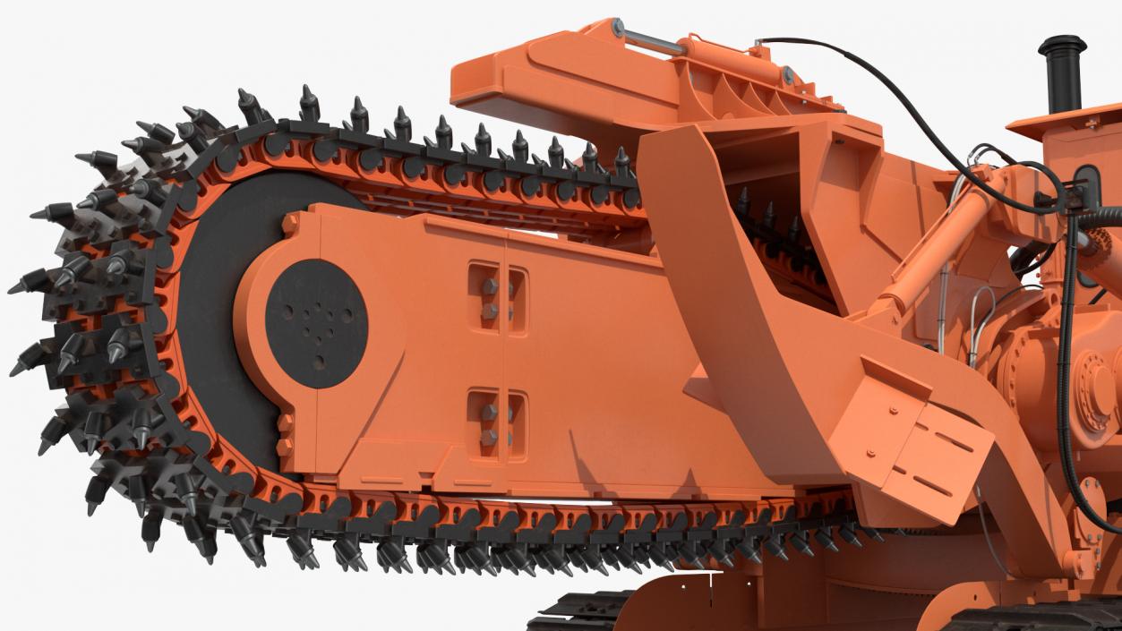 3D model Chainsaw Trencher Orange New Rigged