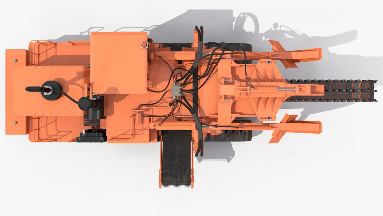 3D model Chainsaw Trencher Orange New Rigged