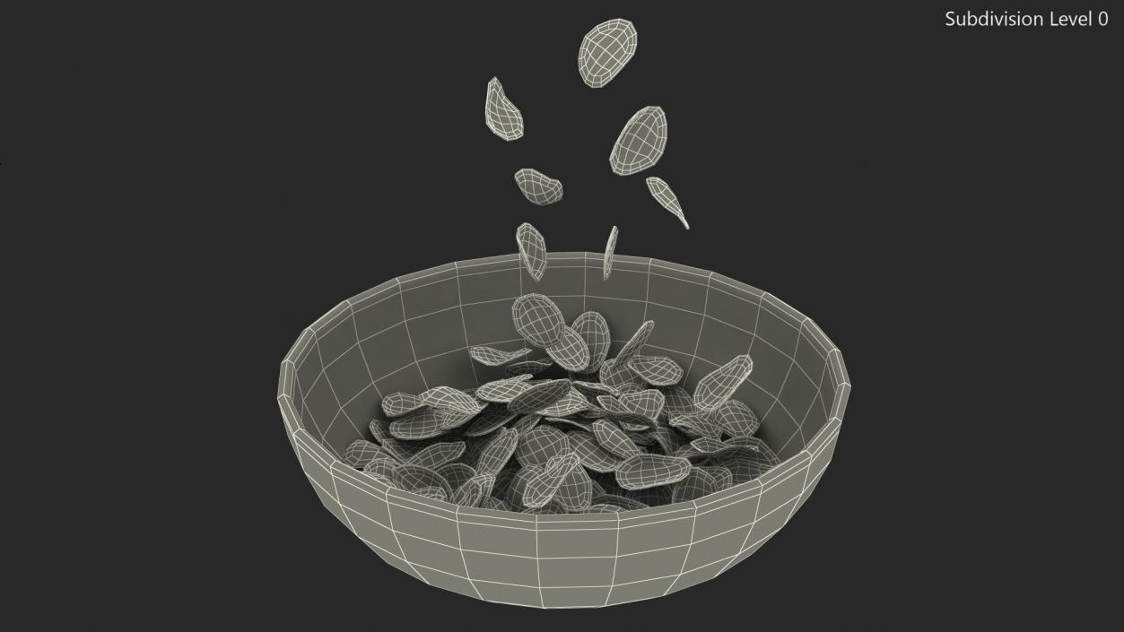 Corn Flakes Falling into Bowl 3D model