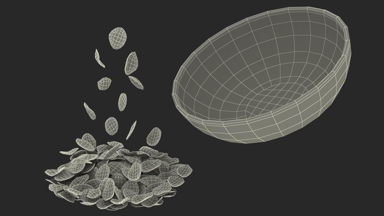 Corn Flakes Falling into Bowl 3D model