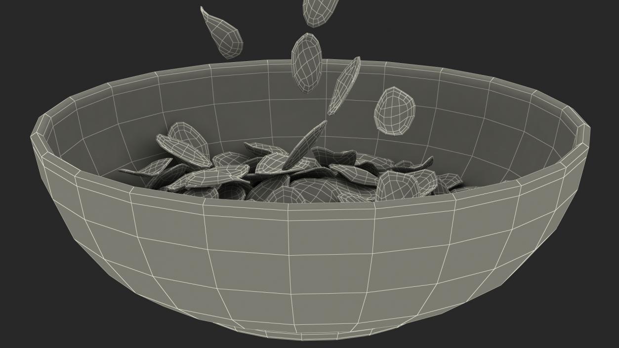 Corn Flakes Falling into Bowl 3D model