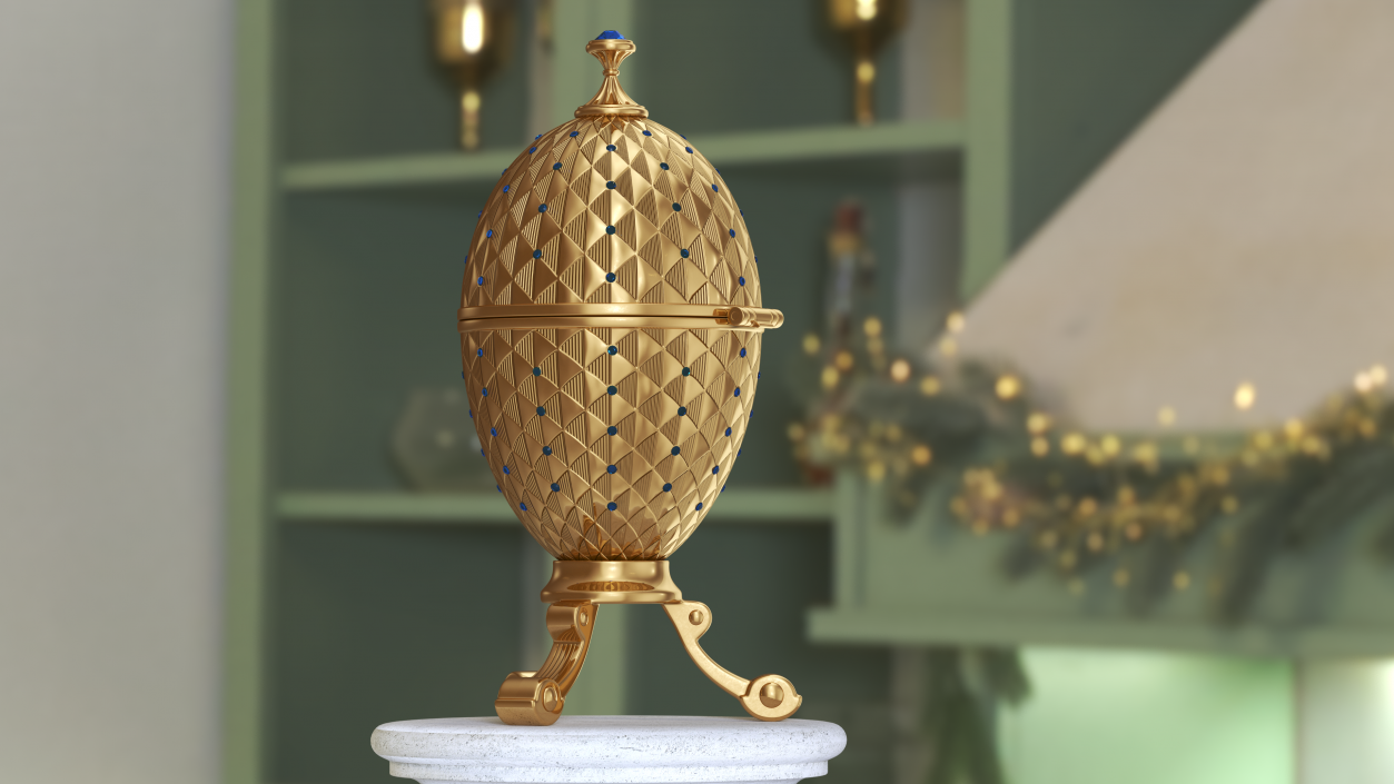 3D Antique Gold Faberge Egg Closed