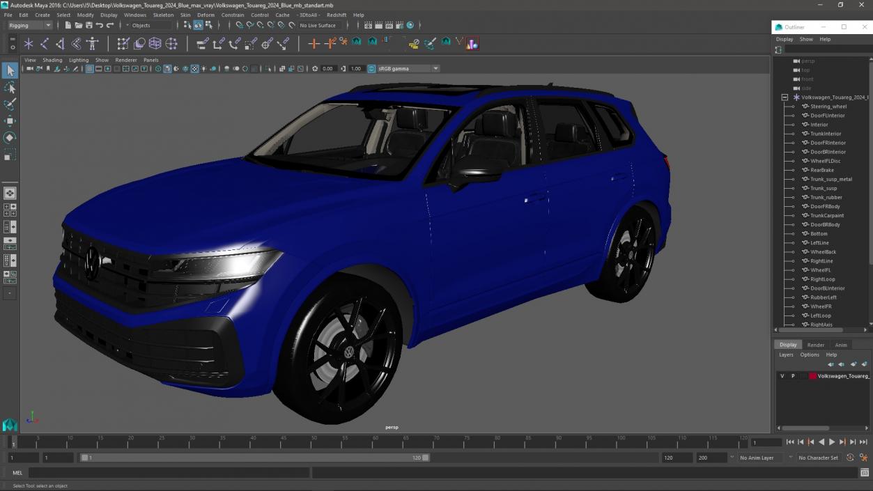 3D model Volkswagen Touareg 2024 Blue 2