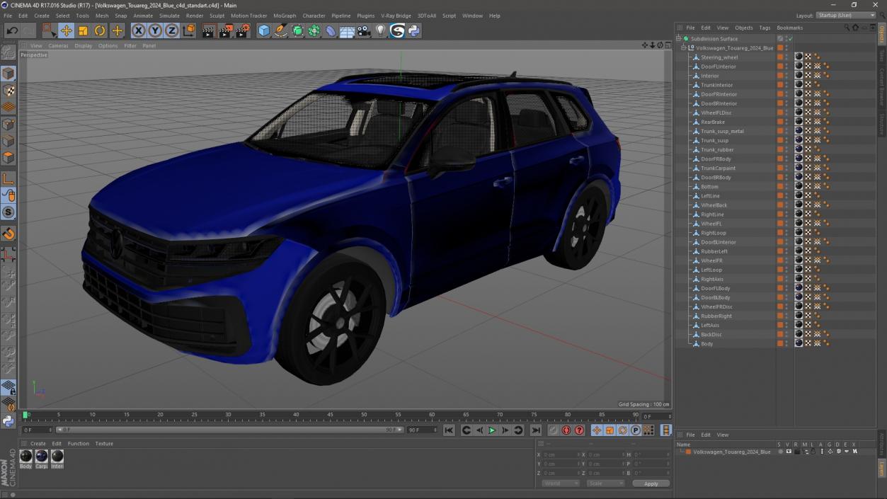 3D model Volkswagen Touareg 2024 Blue 2