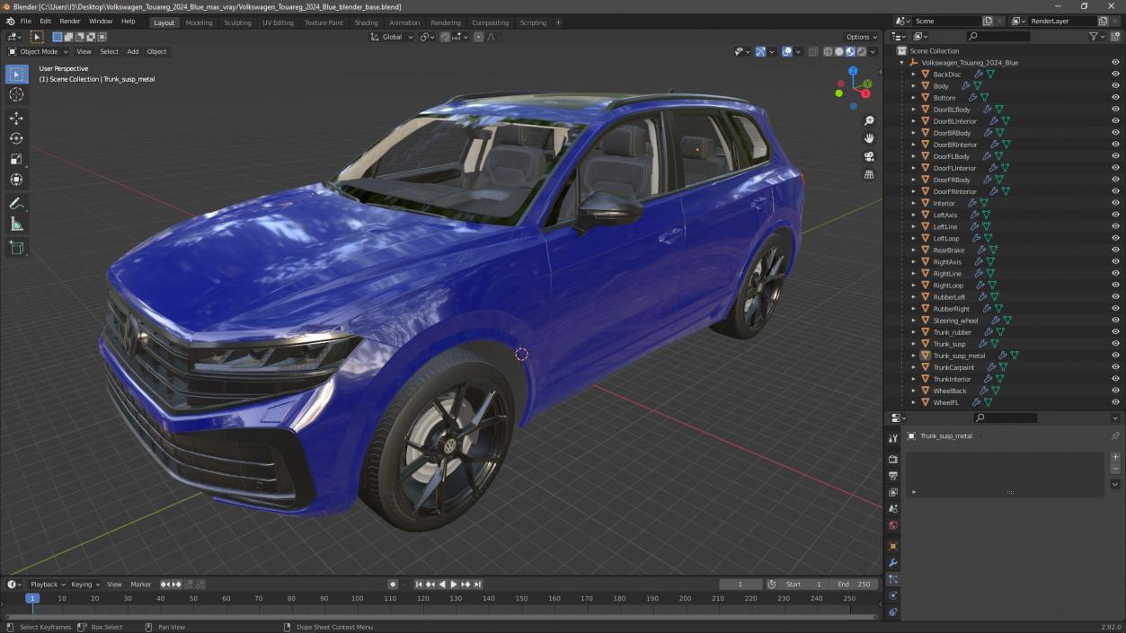 3D model Volkswagen Touareg 2024 Blue 2