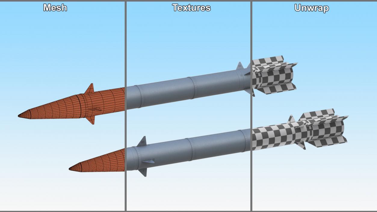 3D Fath-360 Compact Tactical Missile Grey model