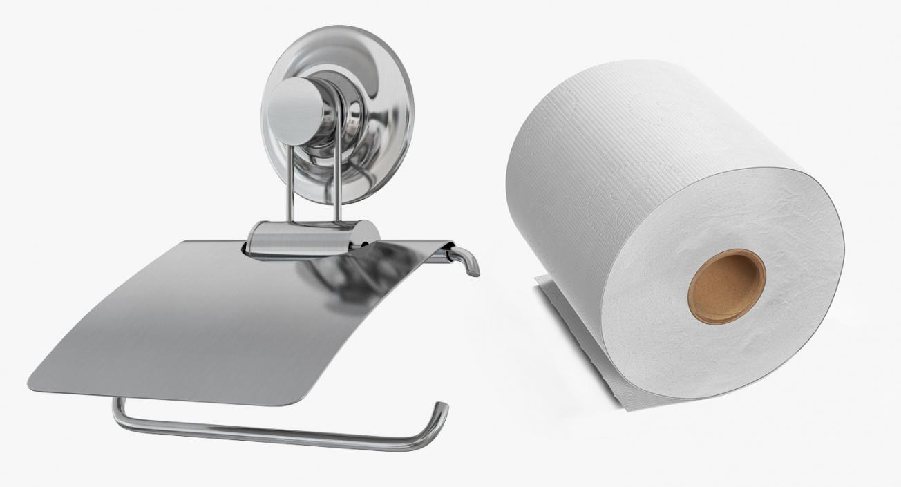 3D model Toilet Paper Holder with Paper