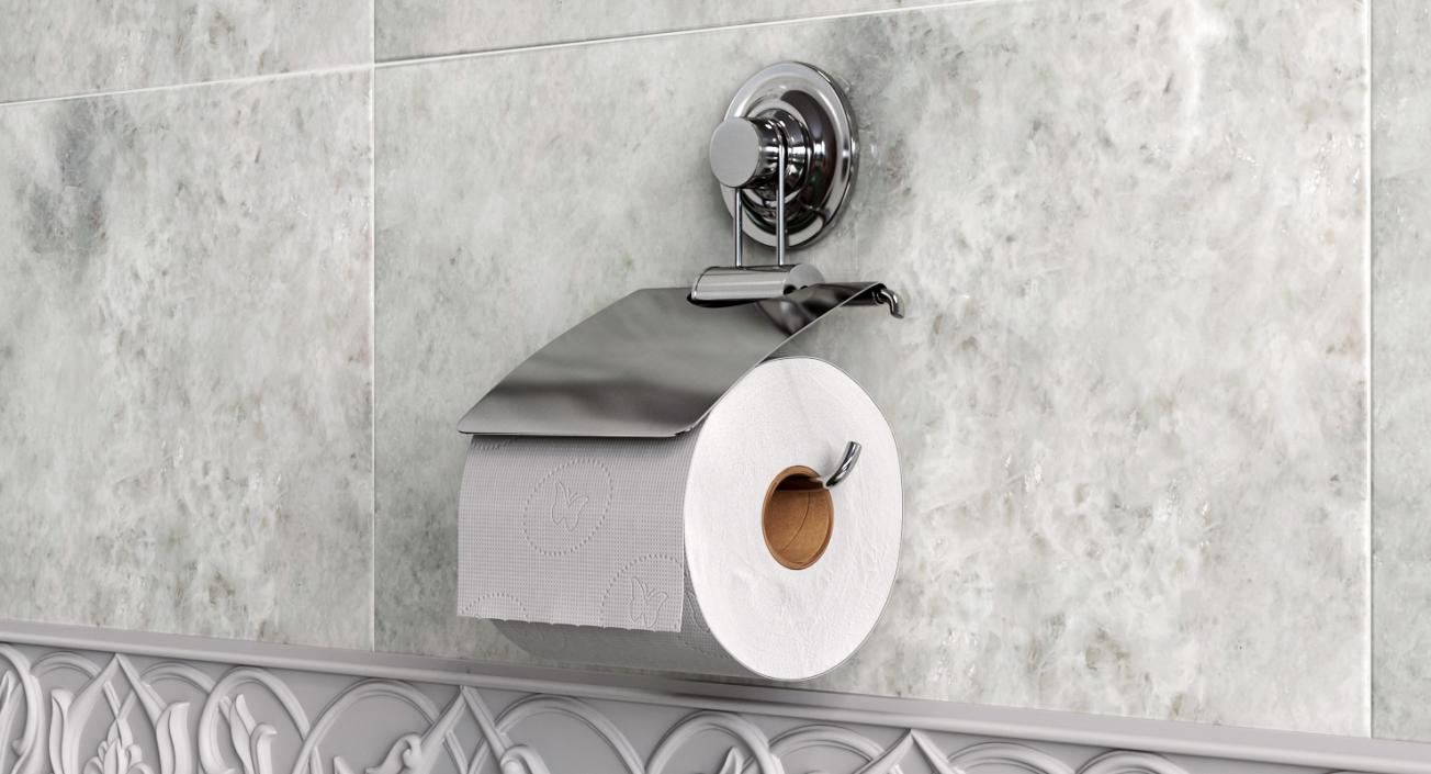 3D model Toilet Paper Holder with Paper