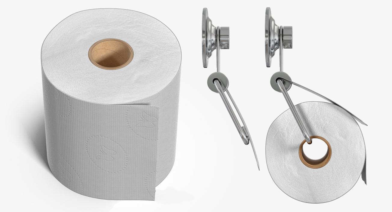 3D model Toilet Paper Holder with Paper